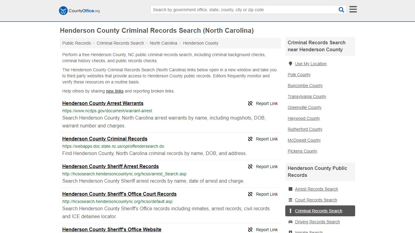 Criminal Records Search - Henderson County, NC (Arrests ...